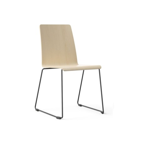 Modèle Moon Wood assise bois naturel et structure luge noire – Moon Wood