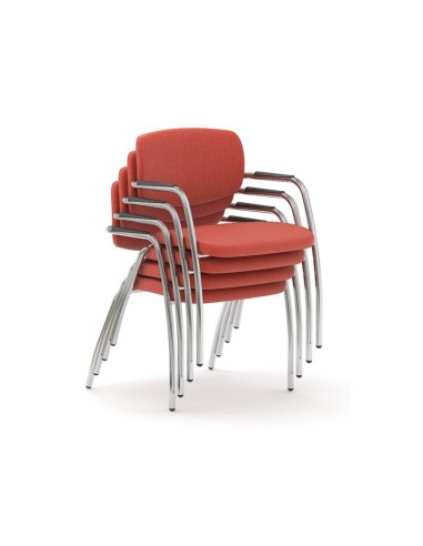 Chaises GAMA en tissu empilable jusqu'à 6 unités rouge