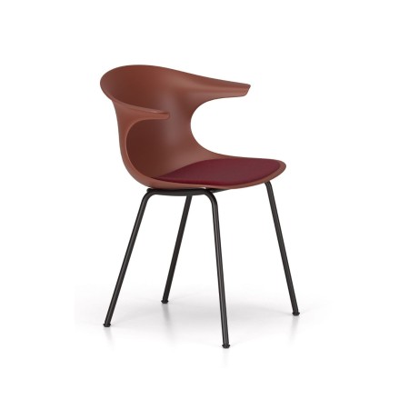 Chaise coque rigide et coussin tissu pour accueil ou réunion – Loop Mono Design