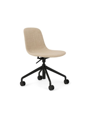 Chaise pivotante à roulettes en tissu beige – Pure Loop Mono