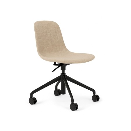 Chaise pivotante à roulettes en tissu beige – Pure Loop Mono