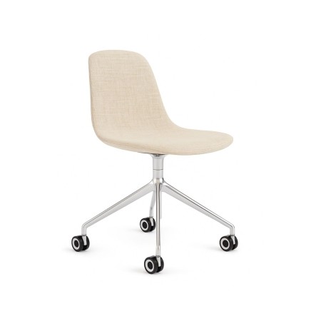Chaise pivotante en tissu à roulettes Pure Loop Mono pour bureau