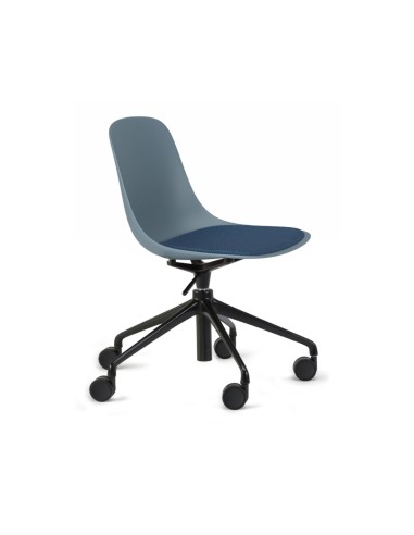Chaise pivotante 5 branches roulettes avec assise tissu Pure Loop Mono