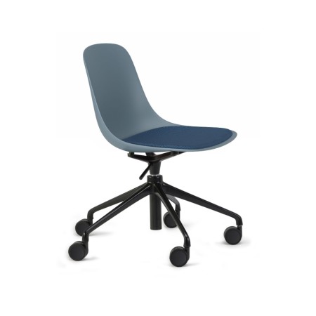 Chaise pivotante 5 branches roulettes avec assise tissu Pure Loop Mono