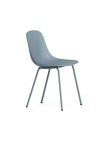 chaise design Pure Loop Mono vue de trois-quarts, structure acier bleu