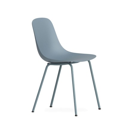 chaise design Pure Loop Mono vue de trois-quarts, structure acier bleu
