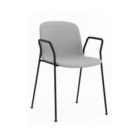 Chaise tapissée avec accoudoirs en métal pour réunion ou accueil – Relief Tissu