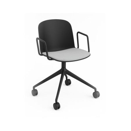 Chaise Relief pivotante avec accoudoirs et roulettes