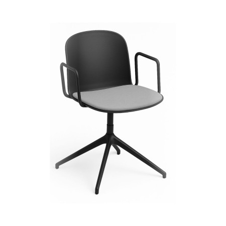 Chaise Relief pivotante avec accoudoirs et assise tissu