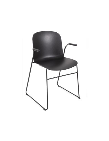 Chaise luge noire avec accoudoirs – modèle Relief Sled