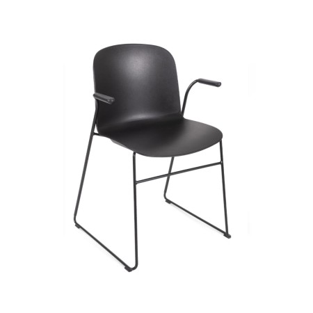 Chaise luge noire avec accoudoirs – modèle Relief Sled