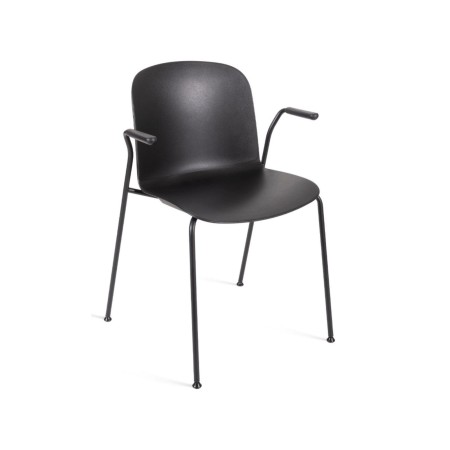 Chaise Relief 4 pieds avec accoudoirs – vue de face – finition jaune 2