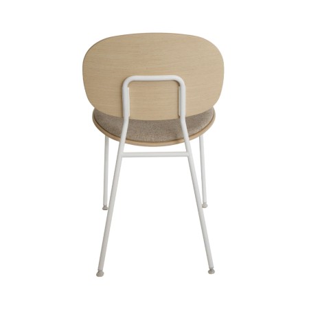 Tondina – Chaise en bois avec assise tissu, idéale pour salle à manger, bureau ou espace d’accueil