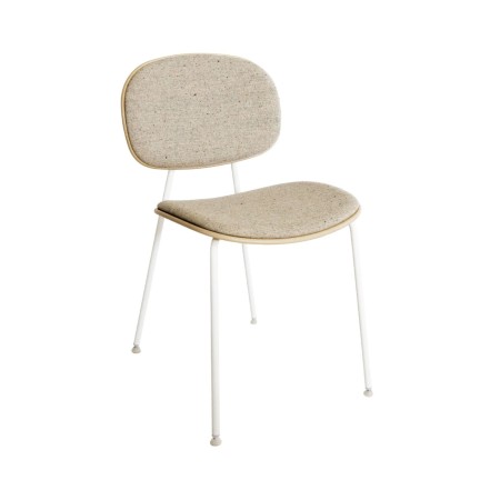 Tondina – Chaise design avec assise en tissu et dossier en bois, parfaite pour un intérieur chaleureux et moderne