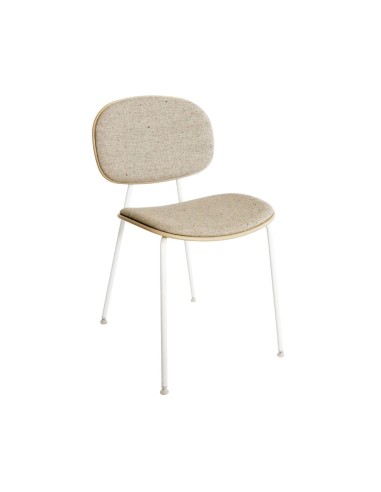 Tondina – Chaise design avec assise en tissu et dossier en bois, parfaite pour un intérieur chaleureux et moderne
