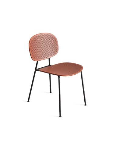 Tondina Slim – Chaise empilable en métal avec assise en plastique recyclé, pratique et esthétique