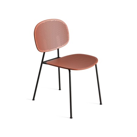 Tondina Slim – Chaise empilable en métal avec assise en plastique recyclé, pratique et esthétique