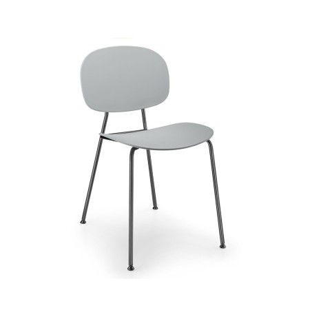 Chaise Tondina Pop – Alliance de plastique résistant et métal solide pour un usage quotidien