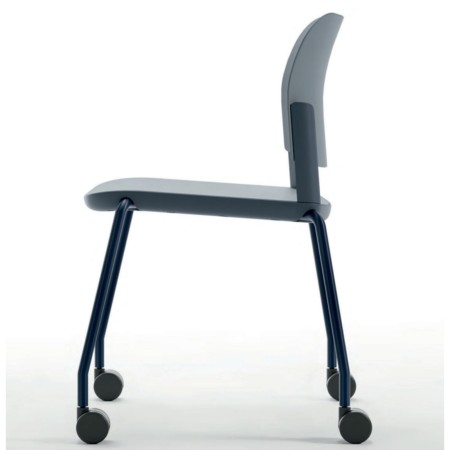 Chaise Volo sur roulettes en plastique empilable pour réunion et formation