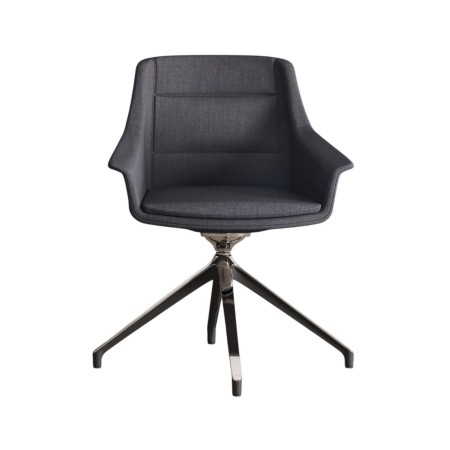 Chaise de conférence en cuir design pivotant 360° - Jera - Las Mobili