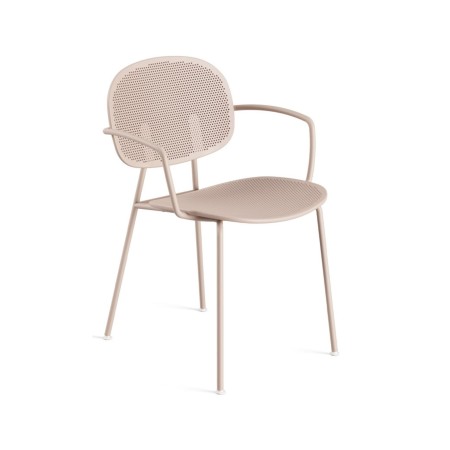 Tondina Slim – Chaise de jardin avec accoudoirs, légère, empilable et résistante aux intempéries