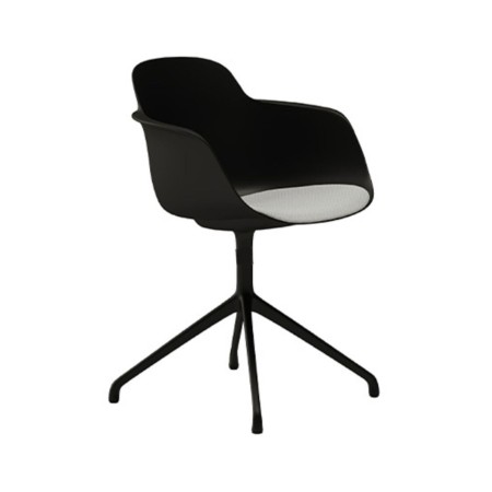 Chaise pivotante avec assise tissu et coque plastique – Sicla