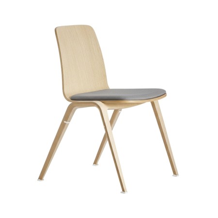 Chaise design en bois à l'assise rembourrée confort - Woodstock