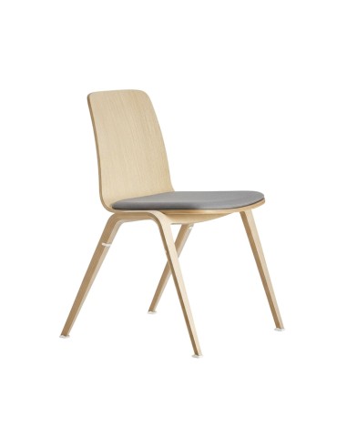Chaise design en bois à l'assise rembourrée confort - Woodstock