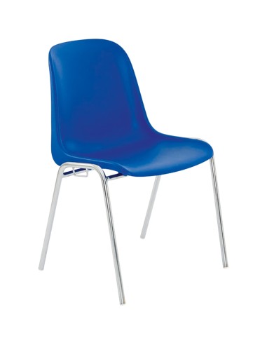 Chaise conférence pas cher empilable bleu - Elena - 3641