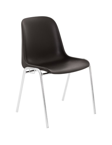 Chaise conférence pas cher empilable noir - Elena - 3641