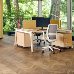 Bureau double pieds en bois